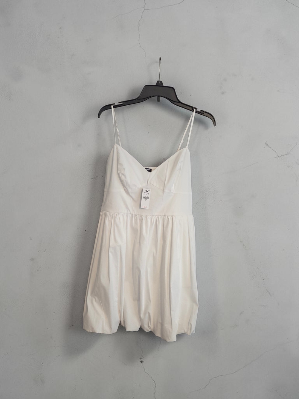 Express White Spaghetti Strap Mini Dress- (Size Large)
